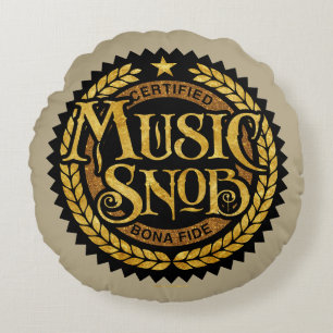 Cojín Redondo Snob de música - amante de la música divertida