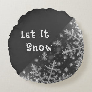 Cojín Redondo Snowflakes / Hearts / Let It Snow