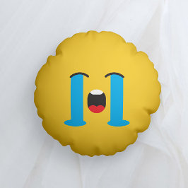Cojín Redondo Sobornar la triste Emoji de la cara amarilla
