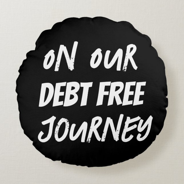 Cojín Redondo Sobre nuestro viaje libre de deuda (Anverso)