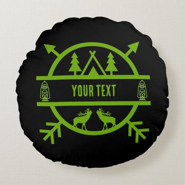 Cojín Redondo Sobrevivientes de la Naturaleza de Bushcraft (Anverso)