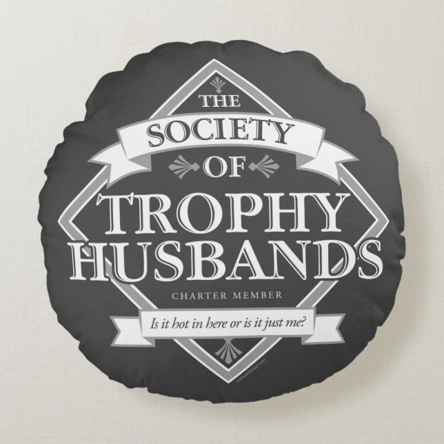 Cojín Redondo Sociedad de maridos trofeos (Anverso)