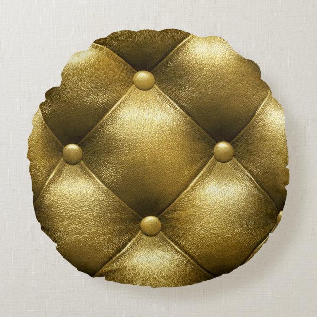 Cojín Redondo Sofá de cuero Elegancia: Lujoso tapiz. (Anverso)