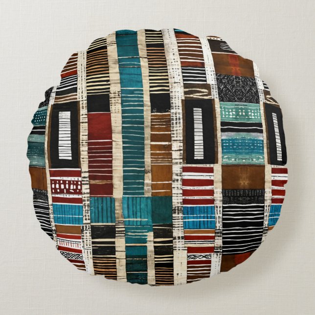 Cojín Redondo Sofisticada isla caribeña africana de lujo (Anverso)