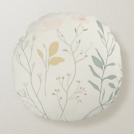 Cojín Redondo Soft Botanical Pillow – Minimal Pastel Floral
