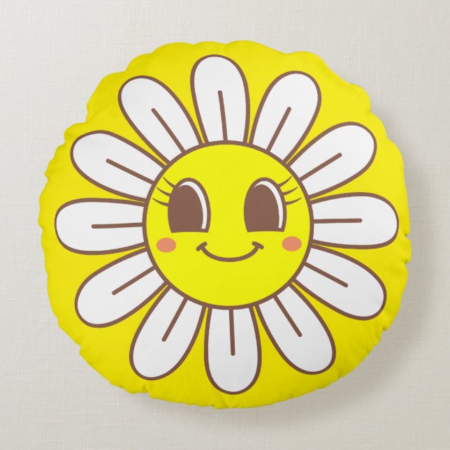 Cojín Redondo Sol amarillo (Anverso)
