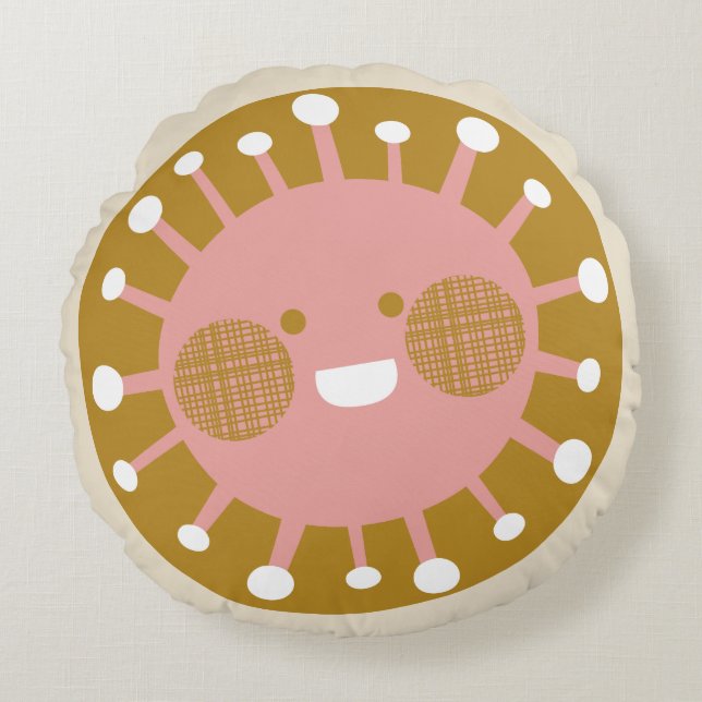 Cojín Redondo Sol feliz (Anverso)