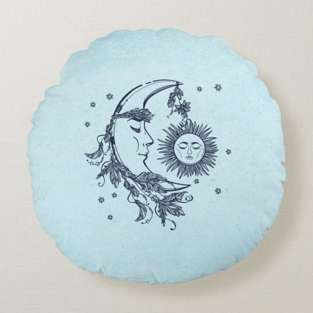 Cojín Redondo Sol y Luna (Anverso)