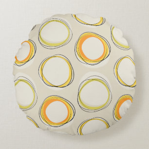 Cojín Redondo Solar Eclipse Mid-Century Modern - Black lines