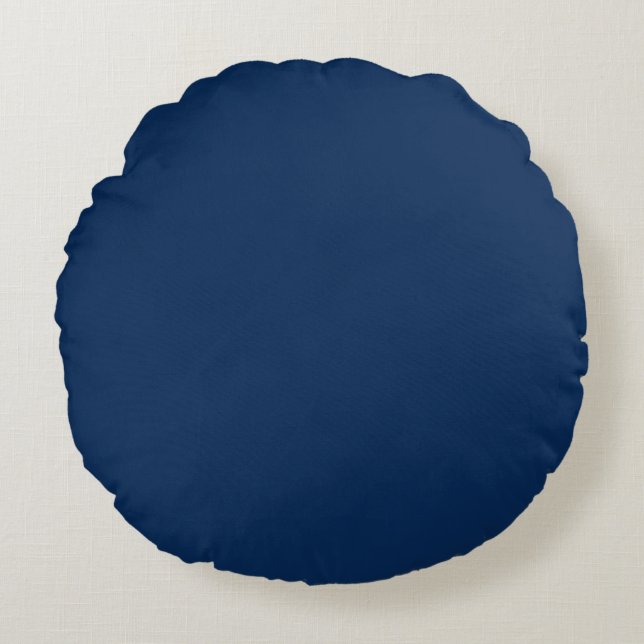 Cojín Redondo Solid navy indigo blue (Anverso)