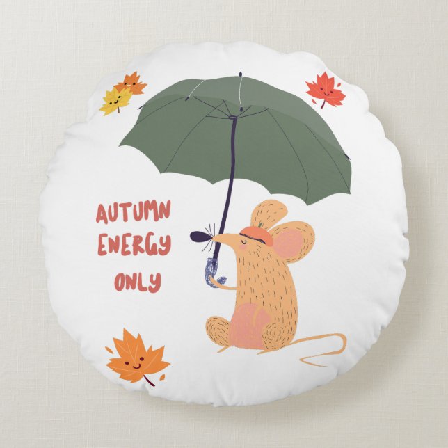 Cojín Redondo Solo energía otoñal (Anverso)