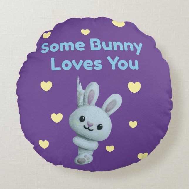 Cojín Redondo Some Bunny Loves You (Anverso)