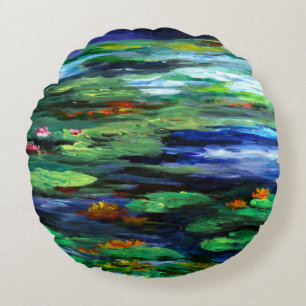 Cojín Redondo Somnolencia 2010 del lirio de agua