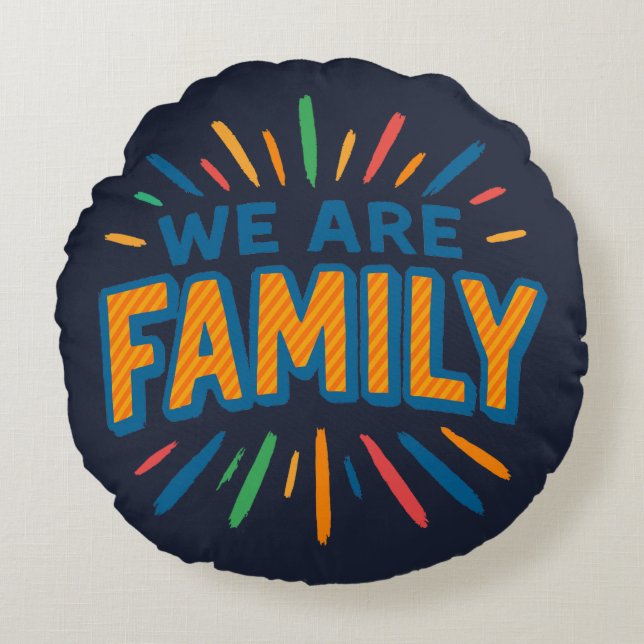 Cojín Redondo Somos familia 1 (Anverso)