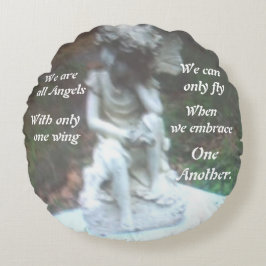 Cojín Redondo SOMOS TODOS LOS ÁNGELES A PUNTA redonda