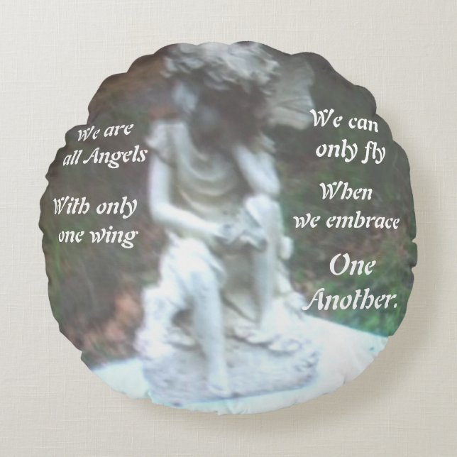 Cojín Redondo SOMOS TODOS LOS ÁNGELES A PUNTA redonda (Anverso)