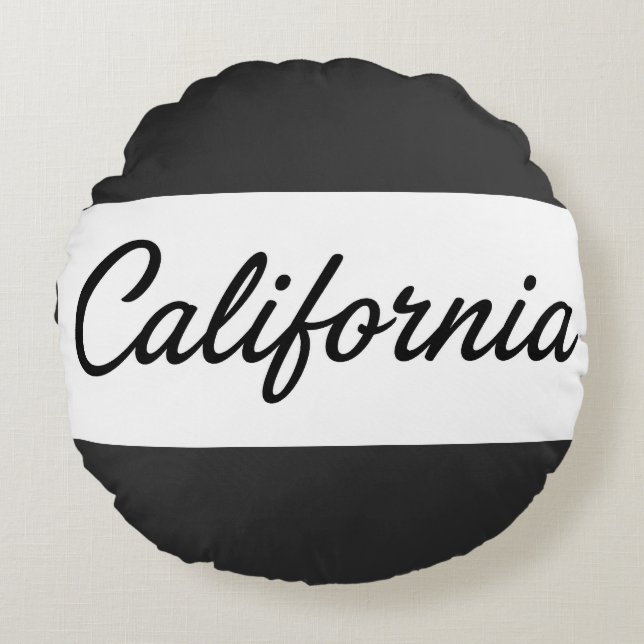 Cojín Redondo Soñando con California (Anverso)
