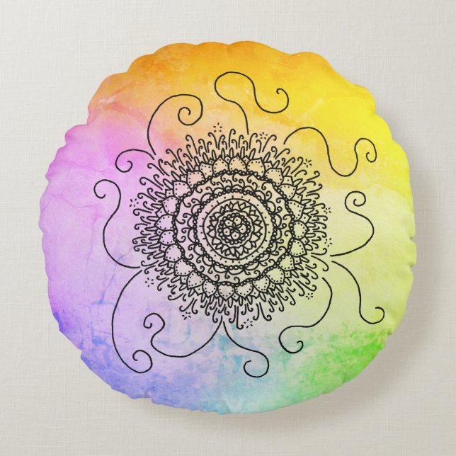 Cojín Redondo Sonne Mandala (Anverso)