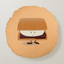 Sonriente S'more Food Round Pillow