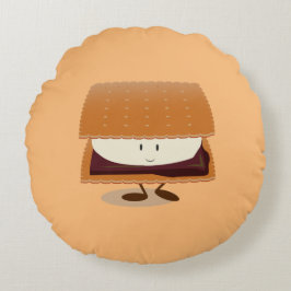 Cojín Redondo Sonriente S'more Food Round Pillow