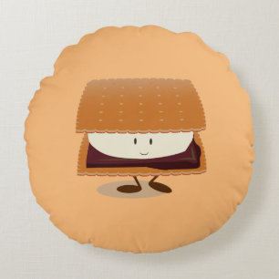 Cojín Redondo Sonriente S'more Food Round Pillow