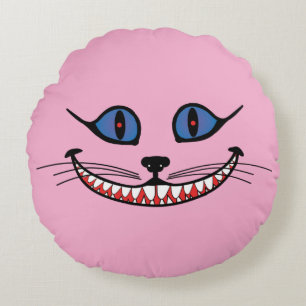 Cojín Redondo Sonrisa del gato de Cheshire ROSA