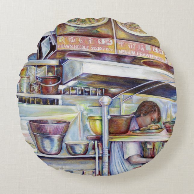 Cojín Redondo Sopa Pigtail, Singapur (Anverso)