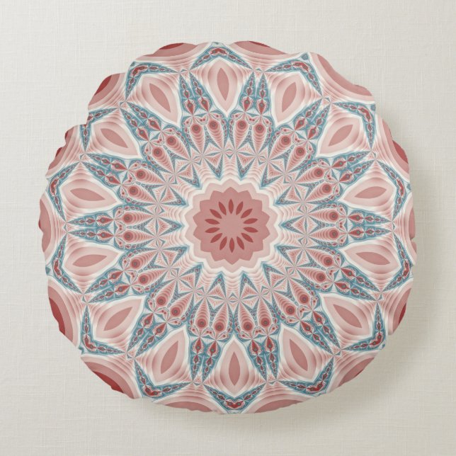Cojín Redondo Sorprendente arte fractal moderno Kaleidoscope Man (Anverso)