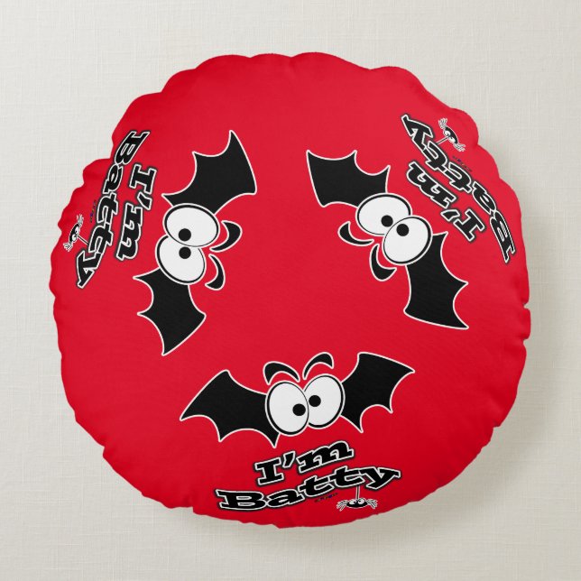 Cojín Redondo Soy Batty Crazy Eyes (Anverso)