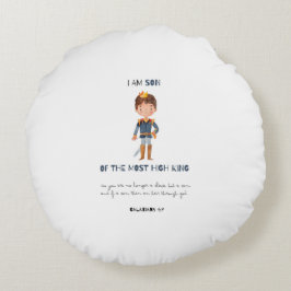 Cojín Redondo Soy Hijo De Los Niños De La Guardería Colorida Y C