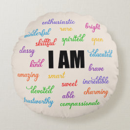 Cojín Redondo Soy Inspirador, Positivo, Religioso, Cristiano