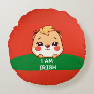Cojín Redondo Soy irlandés animal lindo