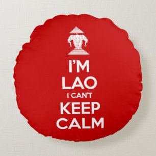 Cojín Redondo Soy Lao, no puedo mantener la calma