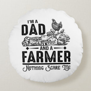 Cojín Redondo Soy papá y agricultor   Agricultura