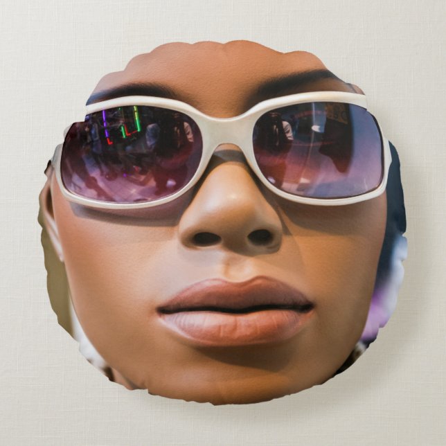 Cojín Redondo Soy realmente hermosa (Anverso)