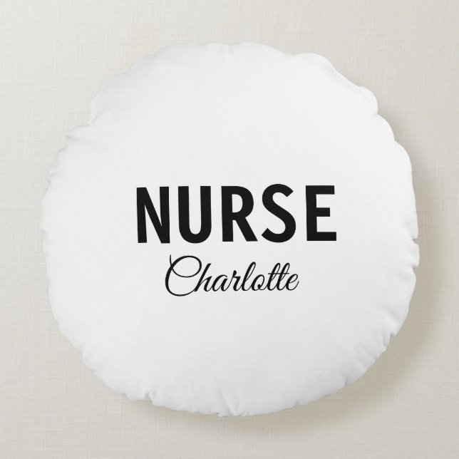 Cojín Redondo Soy un experto médico de enfermería añada su nombr (Anverso)