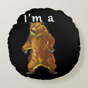 Cojín Redondo Soy un Oso Grizzly y Osos Marrones