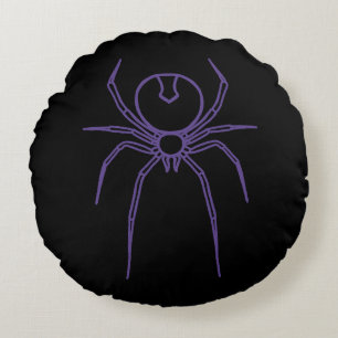 Cojín Redondo Spider en morado y negro