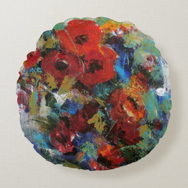 Cojín Redondo Splash de color II (Anverso)