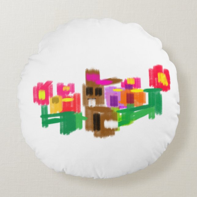 Cojín Redondo Spring Rabbit (Anverso)