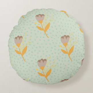 Cojín Redondo Spring seamless folk flower doodle pattern. Hand d