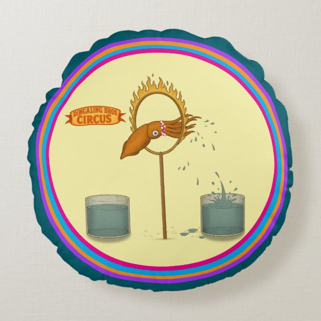 Cojín Redondo Squirty squid (Anverso)