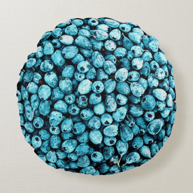 Cojín Redondo "Stack of Blueberry Fruit" Foto Cute. ¡Hazte con u (Anverso)