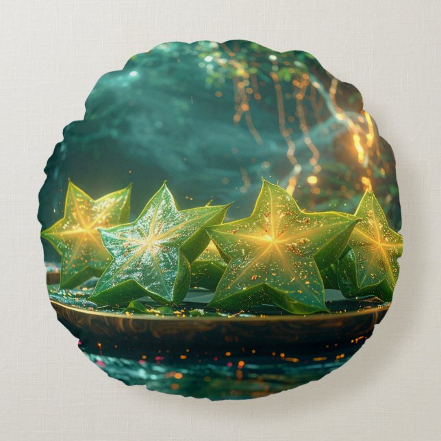 COJÍN REDONDO STAR FRUIT - CARAMBOLA - EXOTIC FRUITS (Anverso)