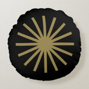Cojín Redondo Starburst Black and Gold