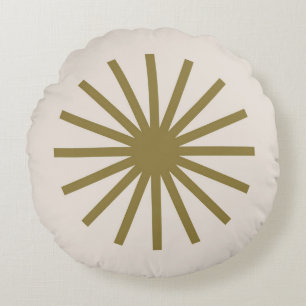 Cojín Redondo Starburst Gold & Linen White