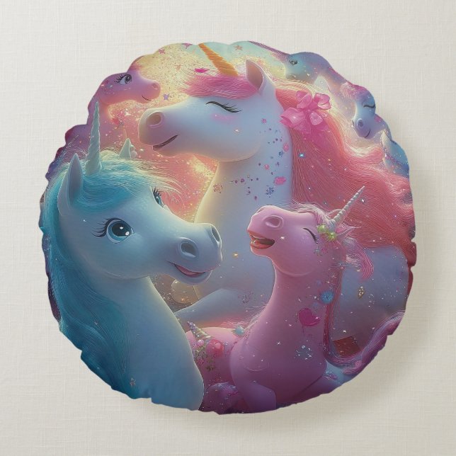 Cojín Redondo Stardust Unicorn Gala (Anverso)