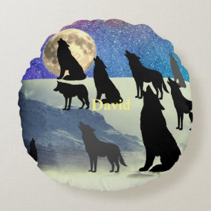 Cojín Redondo Starry Night Wolfpack