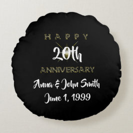 Cojín Redondo Starry, personalizable Feliz Aniversario