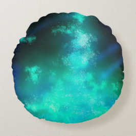 Cojín Redondo Stars Night Sky Midnight Emerald Green Milway